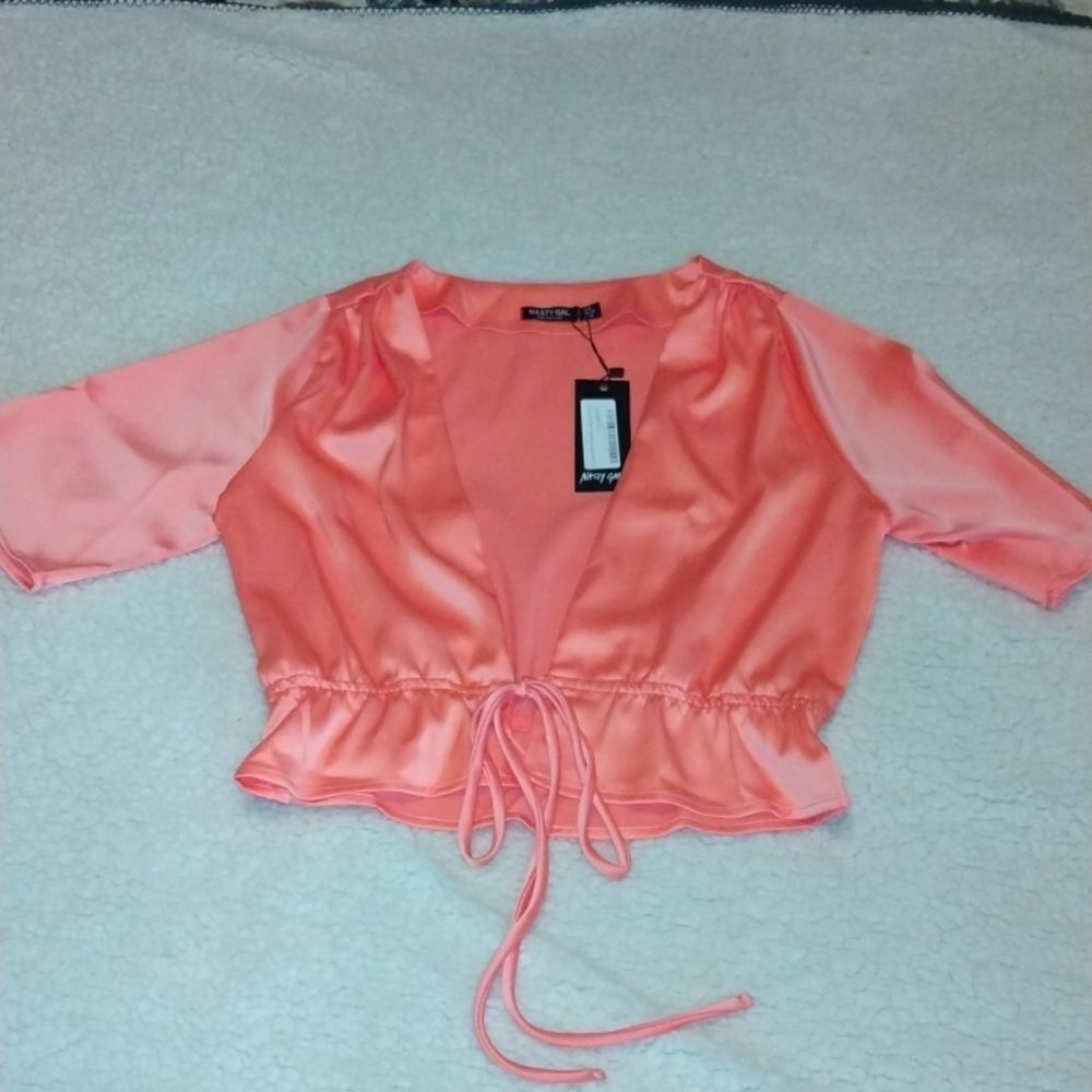Nasty Gal Tie Front Cami Jacket Size 6